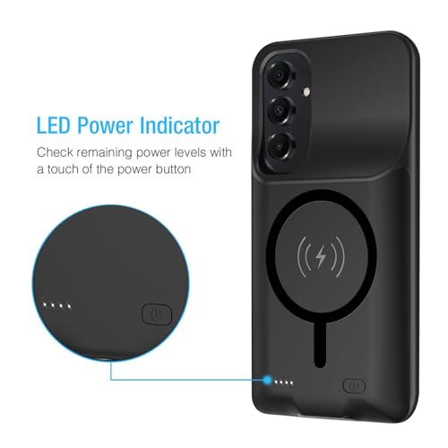 Image of Battery Case for Galaxy A16 /A17,Enhanced 10000mAh Portable Protective Wireless Charging Case Support Carplay Compatible with Galaxy A16 A17(6.7 inch) Rechargeable Extended Battery Charger Cover-Black