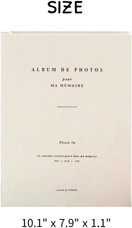 Aesthetic Simple Lovely Korean Hard Cover 4 x 6 in Photo Album Book for couples, family, baby, wedding - holds 100 photos in pockets includes 50 double sided memo slips/spiral bound (Burgundy)