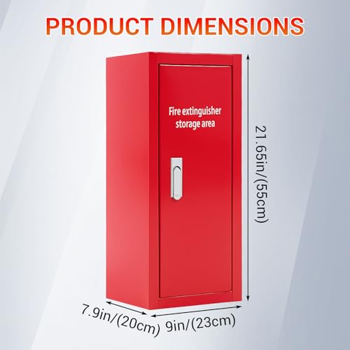 Image of MorningRo Fire Extinguisher Cabinet, Wall & Surface Mount Steel Cabinet, Heavy Duty Fire Extinguisher Holder, 201 Stainless Steel Wall Mounted, Red, Fits 5-10 lb Extinguishers