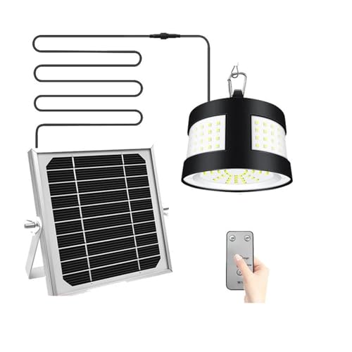 Solar Pendant Lights Outdoor Indoor, with Remote Control 160LED Solar Panel Pendant Lamp Waterproof Indoor Solar Light for Garden Yard