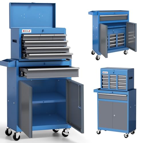 AIRAJ 7-Drawer Rolling Tool Chest with Detachable Top, Blue