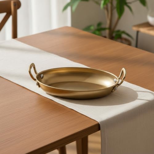 Plateau ovale doré predolo objet décoration intérieure service aliments métal - 5