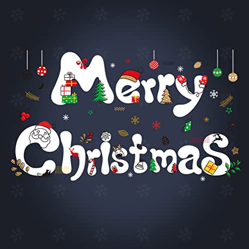HRTX Autocollants Decoration Interieur Maison Murale Noël Fenetre Stickers Deco Pere Noel Stickers Fenetre Flocon Double Face Amovibles Statique,J Cover
