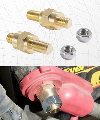 SCUARI 2PCS Automobile Side Post Battery Bolts,Battery Bolts,Car Accessories,Battery Post Extender,3/8\"-16 Automobile Charging Solid Brass Extender Long Stud,Suitable for Cars,Trucks,Trailers - Thumbnail 5