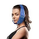 Hot Cold Jaw and Forehead Ice Pack by FOMI Care | Flexible Gel Bead Wrap for TMJ, Wisdom Teeth, Oral and Facial Surgery, Dental Implants, Migraine, Headache, Chin and Tooth Pain | Adjustable (Blue)