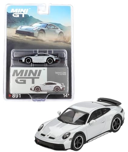 1:64 Diecast Model Car Compatible with Mini GT Porsche 911 Dakar Ice Gray Metallic Limited Edition MGT00891