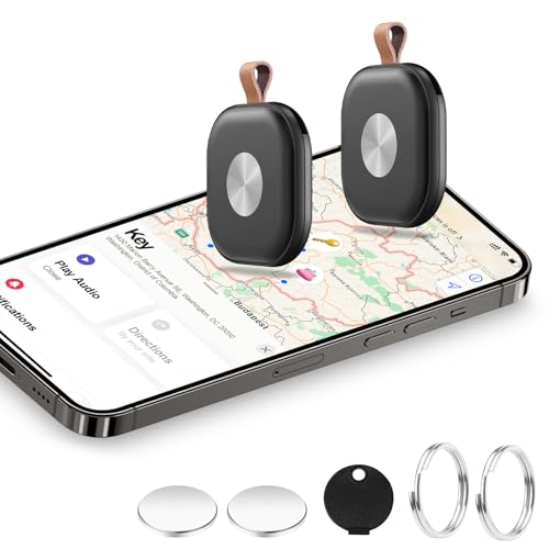 Air Tracker Tags, Key Finder Works with Find My App (iOS Only), Bluetooth Tracker for Keys, Luggage, Suitcases, Key Finder Locator with Sound, Worldwide Tracking Tags, Replaceable Battery-2 Pack
