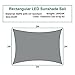 SMNET shade Sail sun shade awning with Led Light, UV Block 6.5'x10' for Party,Garden, Backyard, Playground Outdoor Facility