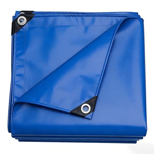 Lona de PVC 140x180 cm azul impermeable y resistente con ojales 2