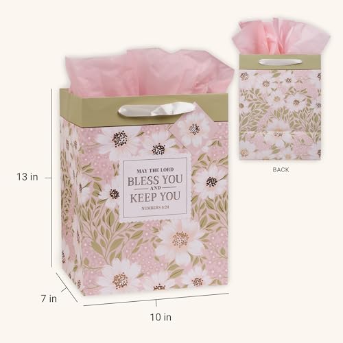 Image of Christian Art Gifts Large Gift Bag with Tissue Paper, Lord Bless You