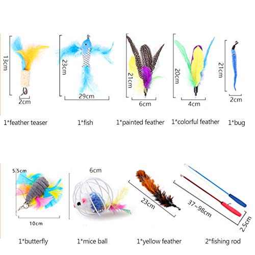 mewmewcat Conjunto de pacote de variedade de brinquedos interativos de brinquedo de 10 peças para ga