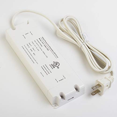 Image of 12v UL Listed 60w Triac Dimmable Driver Transformer Constant Voltage Class 2 100v - 277v Input Power Supply for LED Strip Light Control by AC Wall Dimmer (12v 60w)