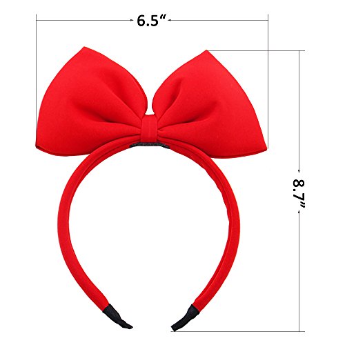 Bow Headband Red Bowknot Headband Christmas Big Bow Hair Hoop Cute Girls Kids Party Decoration Headdress Christmas Cosplay Costume Headwear Halloween Makeup Handmade Headpiece Hair Band Elastic Hair Accessories #TOP6