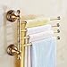 Obrotowy wieszak na ręczniki nierdzewny do montażu na ścianie łazienka huśtawka półka na ręczniki 11.8 cal składane ramię ręcznie mosiężny wieszak na ręczniki, 4 ramię