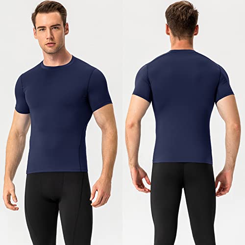SPVISE 1 or 2 Pack Men's Compression Shirts Short Sleeve Athletic Workout T-Shirt Running Tops Cool Dry Active Gym Undershirt2