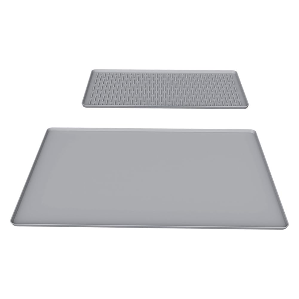 Hndhbfgrt Non-Slip Silicone Coffee Mat 40x60CM Bar Mat with Removable Dish Drying Mat for Coffee Maker Espresso Machine A
