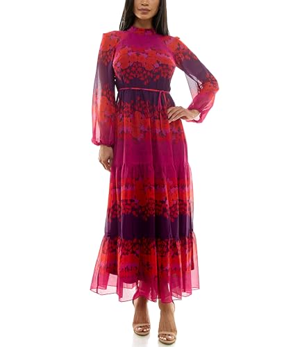Image of Maison Tara Women's Printed Long Sleeve Maxi Dress