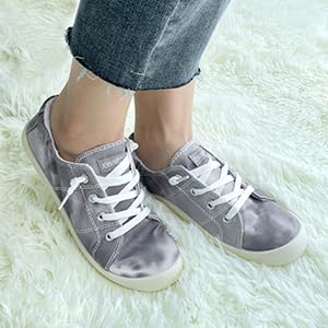 JENN ARDOR Women’s Low Top Canvas Slip On Sneaker Comfort Casual Shoes Walking Flats3