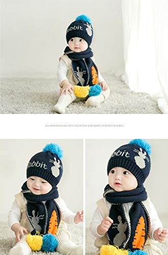XIAOHAWANG Cappelli invernali caldi per bambini a maglia Earflap Caps fodera in pile cappello sciarpa per bambini ragazzi ragazze Dinosauro grigio. 6-36 mesi