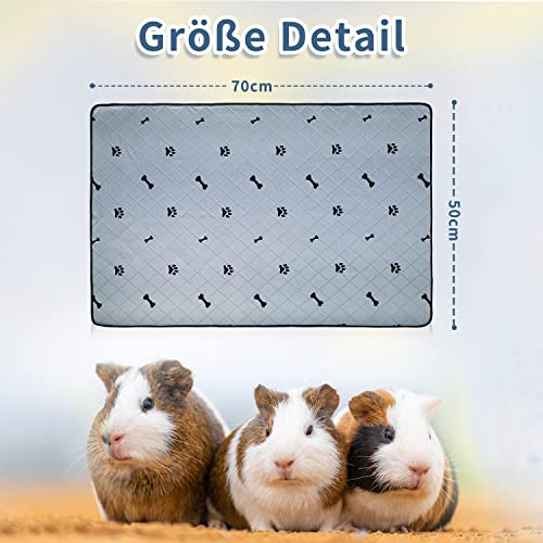 2 Stück PIPI Pads für Meerschweinchen, 4 Lagen super Saugfähig Kleintier Pee Pads, Waschbare und Wiederverwendbare Haustier Hygieneunterlage für Hamster, Kaninchen, Hunde