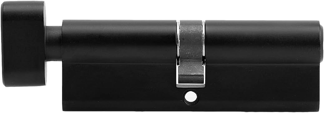 90mm (40/10/40) Oil Rubbed Bronze (Black Color) Replacement Euro Cylinder with 5 Keys (dimple), Single Open Copper Lock Cylinder, Anti-Rust Corrosion Resistant