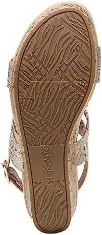 LifeStride Womens Discover Strappy Platform Wedge Sandal, Gold, 11 US | Image 7