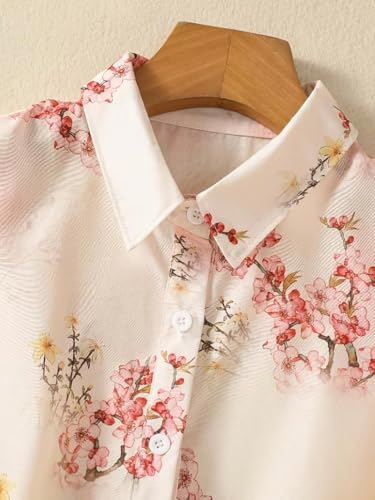 Image of URBAN OX Women's Casual Shirt - Stylish Printed Long Top for Women & Girls | Elegant Shirt for Women | Breathable Summer Tops for Women