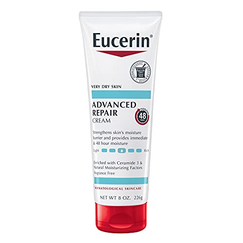 Eucerin Advanced Repair Body Cream for Very Dry Skin, Fragrance Free Daily Body Moisturizer, 8 Oz Tube