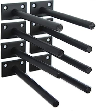 Soporte para estantería flotante de acero sólido de 15.2 cm, color negro, soportes ocultos para estantes de madera flotantes - Soporte para estantería oculta - Tornillos y tacos de pared incluidos
