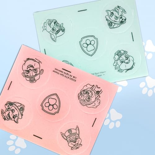 Küchle PawPatrol Zungentattoos im 4er Set 4x11g, vegane Süßigkeit, Tutti-Frutti & Erdbeer Geschmack, rot & blau, mit Skye, Chase, Zuma & Marshall von Paw Patrol, fruchtige Leckereien