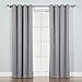 Best Home Fashion Thermal Insulated Blackout Curtains - Antique Bronze Grommet Top - Grey - 52"W x 90"L (Set of 2 Panels) (GROM-90-GREY)