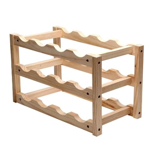 Soporte para botellas de vino en madera sólida miniatura 1