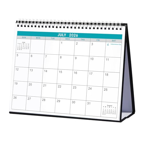 Desk Calendar 2026-2027 - Desk Calendar from July 2026 - December 2027 10 x 8.3 Calendar Desk 18 Months Standing Flip 2026-2027 Desktop Calendars
