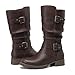DECARSDZ Women's Fashion Mid Calf Brwon Boots For Women Dress Boot With Chunky Low Heel Style Zipper Comfort Booties