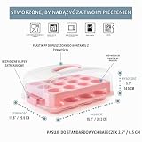 Chef Pomodoro 24-częściowy uchwyt na babeczki, 2-poziomowy uchwyt (różowy)