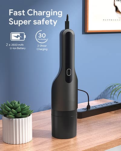 Aspirateur à Main, 7000PA/2500mAh Aspirateur à Main sans Fil, USB-C Charge Rapide Aspirateur avec Double Filtre HEPA pour la Maison/Le Bureau/la Voiture/Les Poils d'animaux et Le Nettoyage des Tapis - Image 4