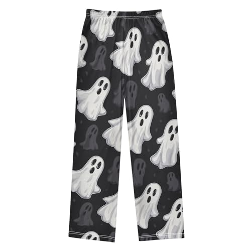 Ghost on Black Boys Pants Boys Athletic Pants Long Pant for Boywith Pockets Wide-Leg Size 6-14Y2