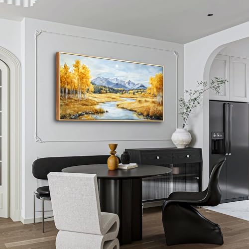 ERQINHUA Large Wall Art For Living Room Canvas Wall Decor For Bedroom Yellow Landscape Wood Frame Farmhouse Restaurant kitchen Home Wall Decorations Art Print Beach Posters Ready To Hang 20"X40"