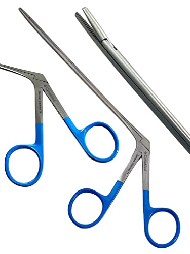 Premium German Hartman Alligator Micro Forceps 5.5 Inches Serrated Blue Rings Ent Instruments #TOP12