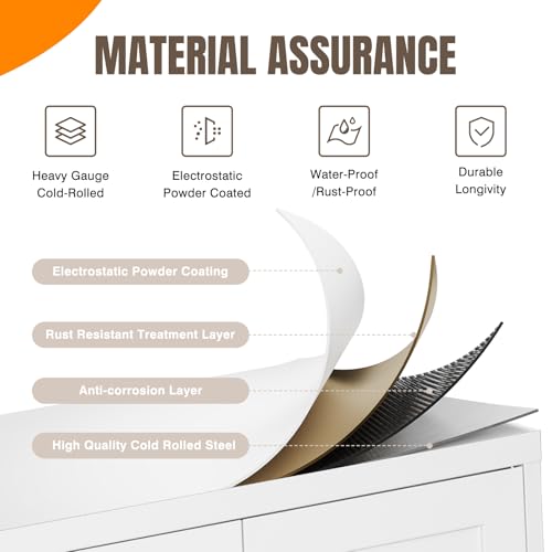 image for Yizosh Metal Storage Cabinet with 2 Doors and 5 Adjustable Shelves - 7