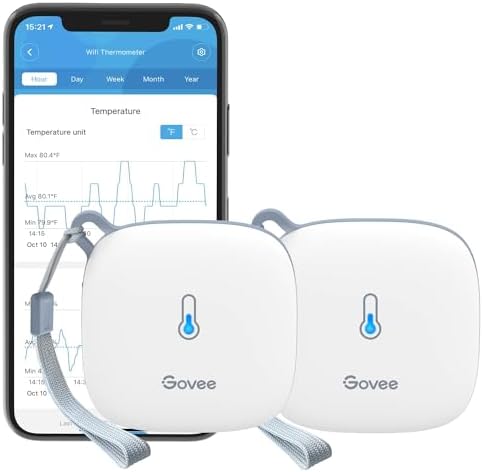 Govee WiFi Room Thermometer Hygrometer 2Pack, Smart Indoor Humidity Sensor