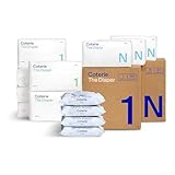 Coterie Baby Wipes + Diapers Kit, Size 1 (198 Count) & Size Newborn Diapers (93 Count), 4 Pack (224) Wipes with 99% Water, Plant Based Materials, Hypoallergenic for Sensitive Skin, Baby Essentials