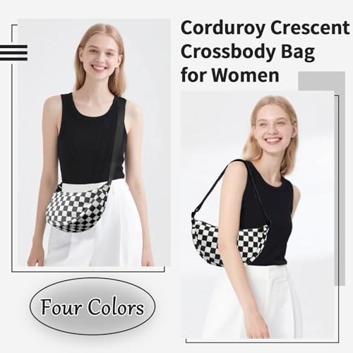 Image of Nylon Crescent Crossbody Bag for Women Purses Trendy Men,Small Travel Sling Bag Hobo
