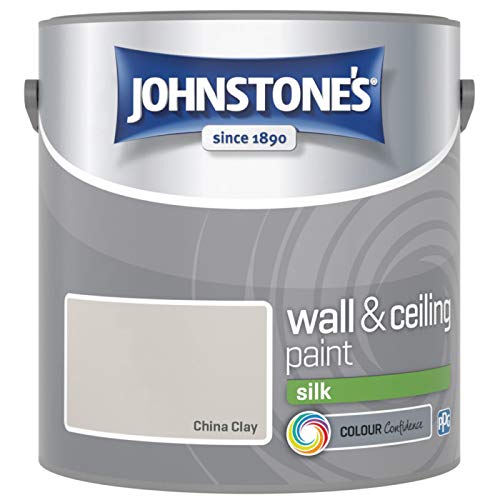 Johnstones No Ordinary Paint Water Based Interior Vinyl Silk Emulsion China Clay 2.5 Litre