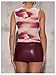 SHENHE Women's Y2k PU Leather Mini Skirt Sexy Low Rise Belted Bodycon Micro Skirt Party Club Burgundy XL