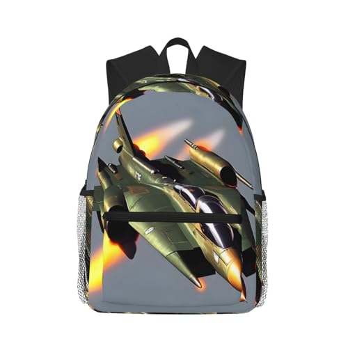 Sac à dos universitaire Jet Fighters noir léger pour homme et femme