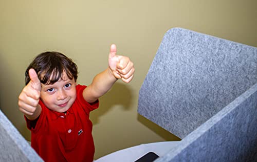 Acoustic Partition - Reduce Noise And Visual Distractions - Sound Absorbing Desk Divider - Desk Privacy Panel - Home Office - Classroom - Remote Learning - Sound Dampening (Gravel Grey) #TOP3