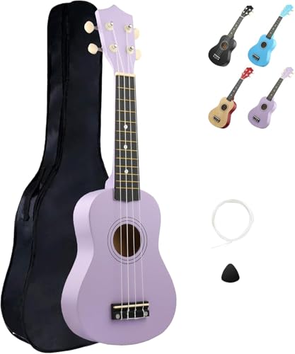 LXS Ukelele soprano para niños y principiantes, 21 pulgadas con bolsa de concierto, 1 cuerda de espera y...