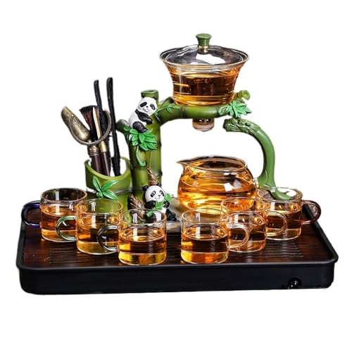 Jarra de Vidrio Juego de té vidrio, tetera, taza, kung fu casero, infusor automático Jarra de Té Helado