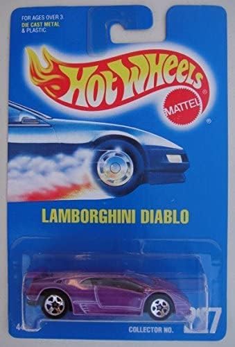 HOT WHEELS MORADO LAMBORGHINI DIABLO #227 5SPOKE TODO TARJETA AZUL